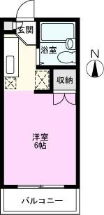 リバティーテラス(ワンルーム/1階)の間取り写真