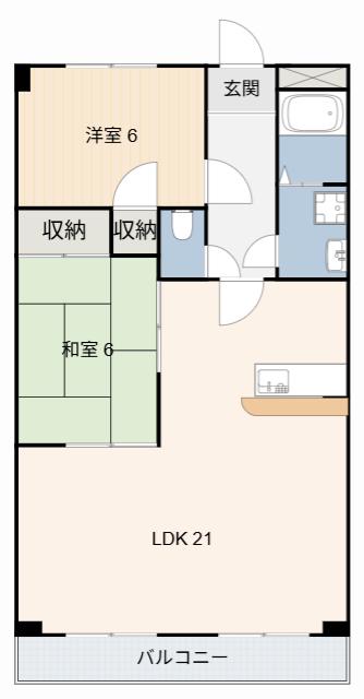 パールスクエア(2LDK/3階)の間取り写真