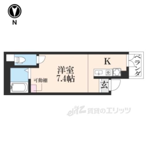CASA富小路(ワンルーム/4階)の間取り写真
