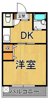 光永マンション(1K/1階)の間取り写真