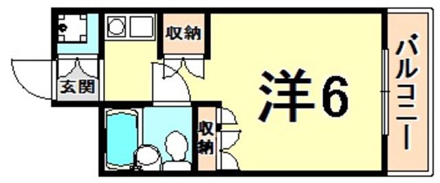 パシフィック南武庫之荘(ワンルーム/5階)の間取り写真