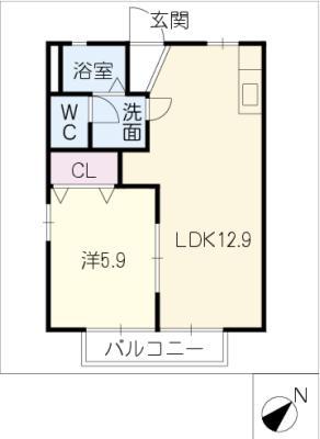 レジデンス神戸(1LDK/2階)の間取り写真