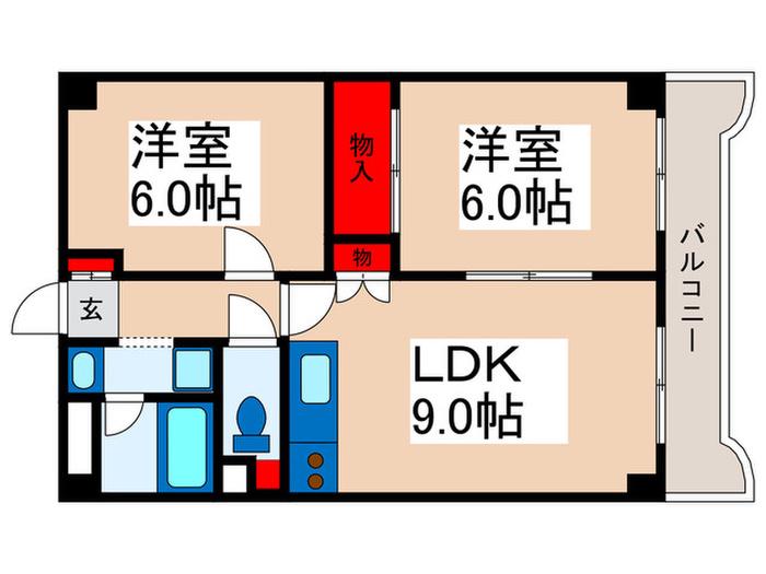 浦安タウンハウス(2LDK/3階)の間取り写真