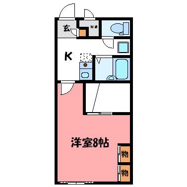 アンフィールド(1K/1階)の間取り写真