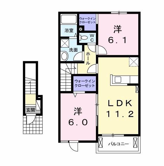 アヴェニール(2LDK/2階)の間取り写真