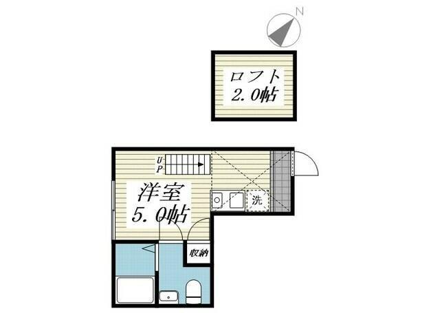 ベイルーム和田町(ワンルーム/2階)の間取り写真