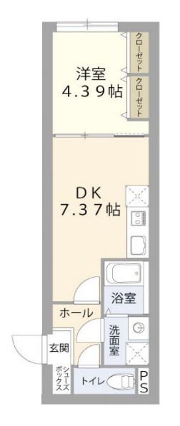 RESPECT RESIDENCE南台(1DK/1階)の間取り写真