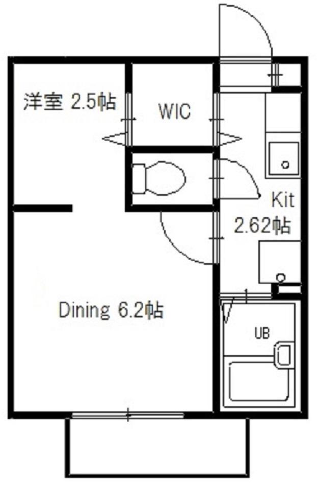 カーサ東寺尾(1DK/2階)の間取り写真