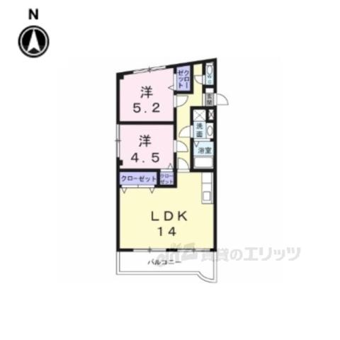 ファインバード(2DK/3階)の間取り写真