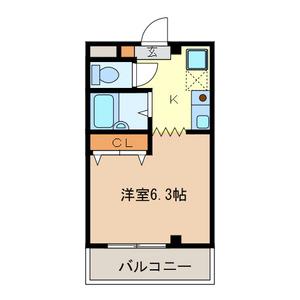 JR京浜東北線 西川口駅 徒歩4分 3階建 築24年(1K/3階)の間取り写真