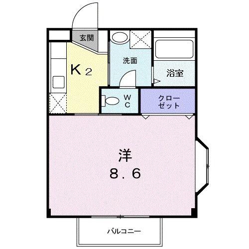 サニー徳重(1K/2階)の間取り写真