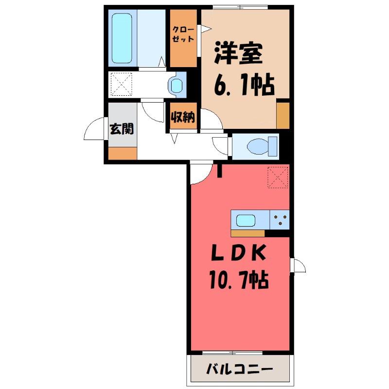 フィエルテ(1LDK/2階)の間取り写真
