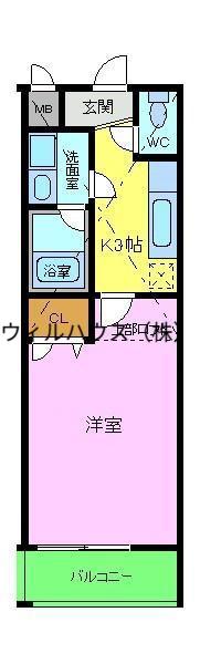 フジパレスフォーゲルⅠ番館(1K/2階)の間取り写真