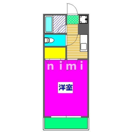 グレースコート坪井(1K/1階)の間取り写真