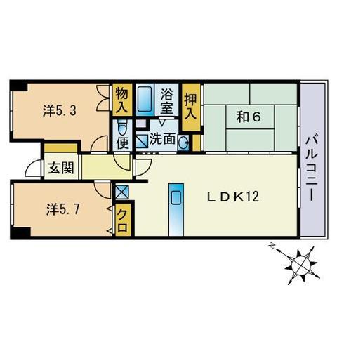 ヴァンヴェール平和(3LDK/2階)の間取り写真