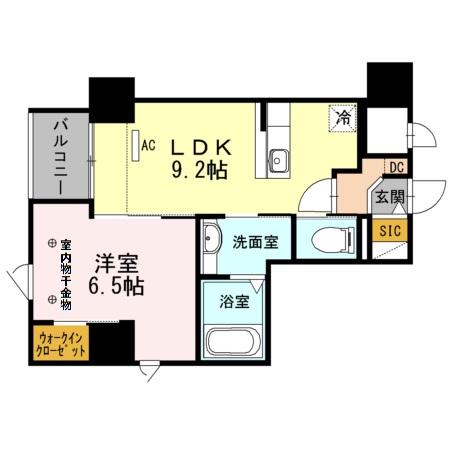 アガティス東静岡(1LDK/4階)の間取り写真