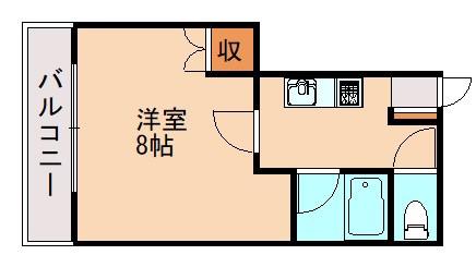 カーサグリーン(1K/1階)の間取り写真