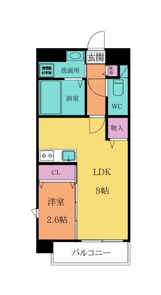 US RESIDENCE 門司港オーシャンテラス(1LDK/4階)の間取り写真