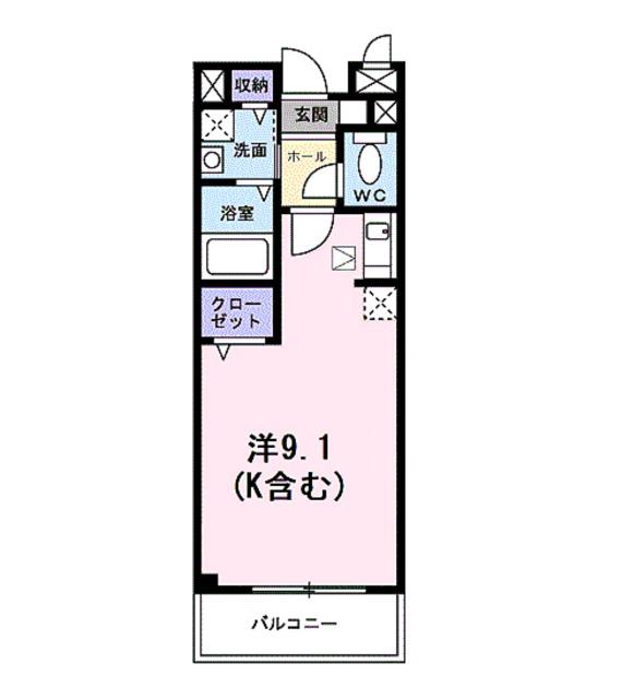 ビューティー藤ノ木(ワンルーム/2階)の間取り写真