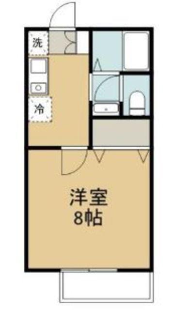 レインボーコート(1K/2階)の間取り写真