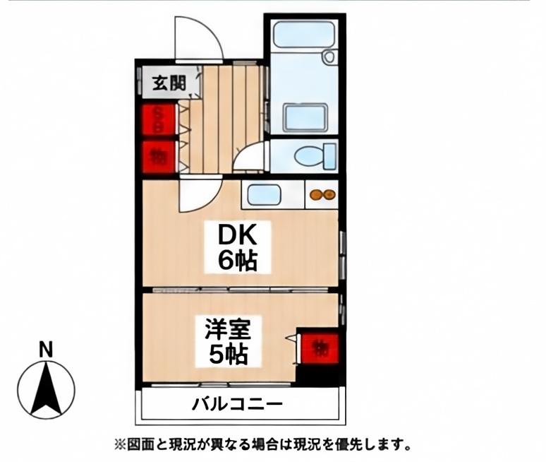 パイプレイス(1DK/3階)の間取り写真