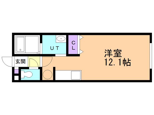 カタラーナ(ワンルーム/1階)の間取り写真