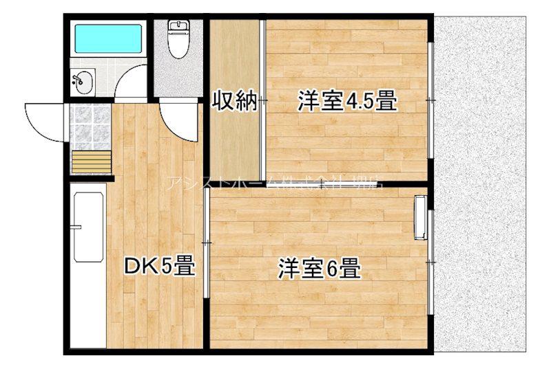 グリーンハイツ(2DK/1階)の間取り写真