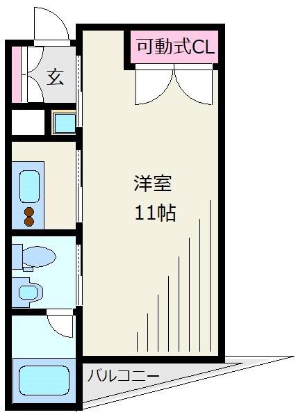 カーサベラフィオーレ(1K/4階)の間取り写真