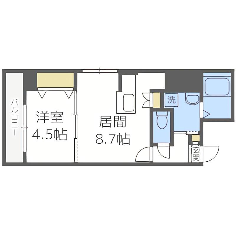 ノースプレミア大通北(1LDK/5階)の間取り写真
