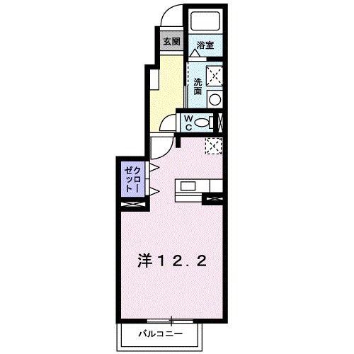 ドゥーセット(ワンルーム/1階)の間取り写真