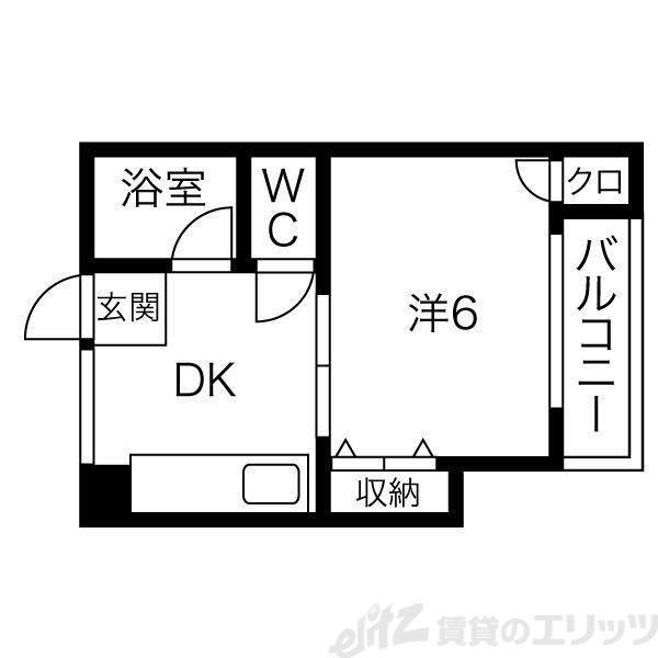サン・ヒルズ(1DK/4階)の間取り写真