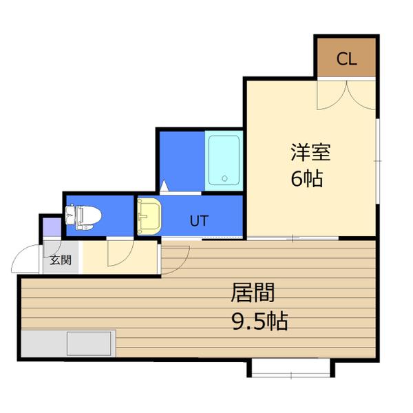 新札幌ルミナス(1LDK/3階)の間取り写真