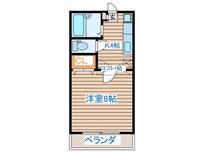 プロデュース上杉(1K/2階)の間取り写真