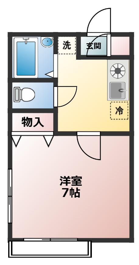 天S HOUSE(1K/1階)の間取り写真
