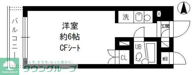 ビクセル武蔵関(ワンルーム/2階)の間取り写真