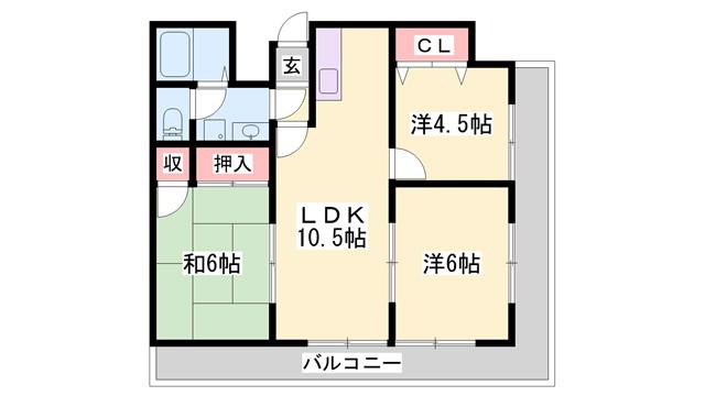 シティーオデオン(3LDK/6階)の間取り写真