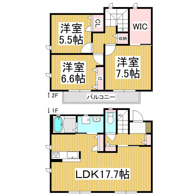 ヴィラ天矢館(3LDK/1階)の間取り写真