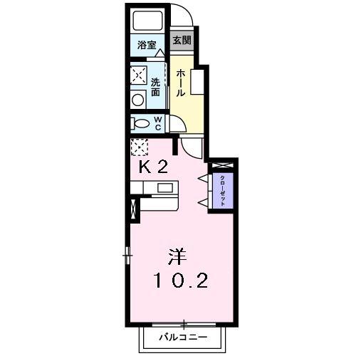 シャルマンはなのまち(1K/1階)の間取り写真