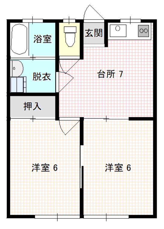 コーポARIMA(2DK/2階)の間取り写真