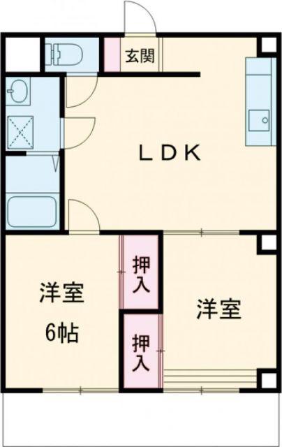 グリーンヒル神島(2LDK/1階)の間取り写真