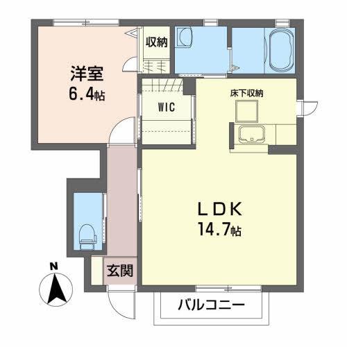 シャーメゾン杜王I(1LDK/1階)の間取り写真