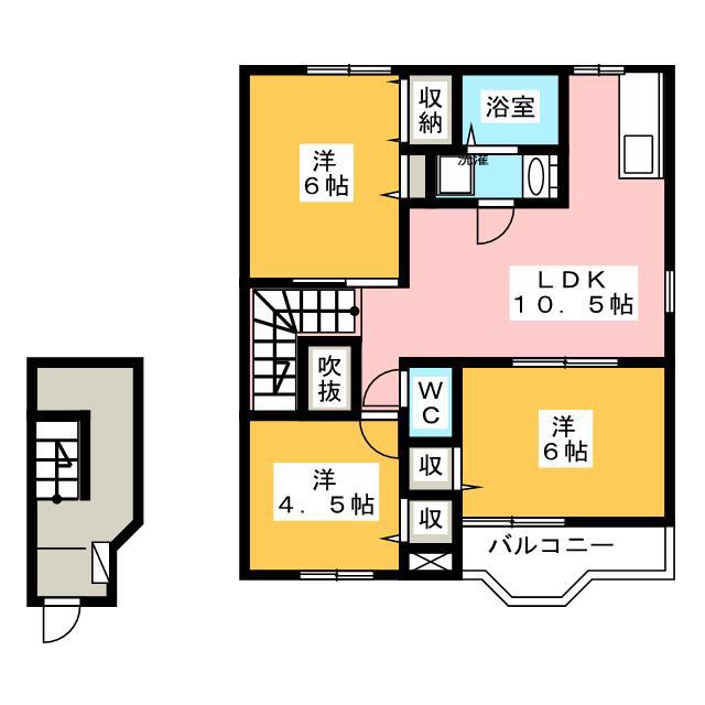 フローレンスI・II(3LDK/2階)の間取り写真
