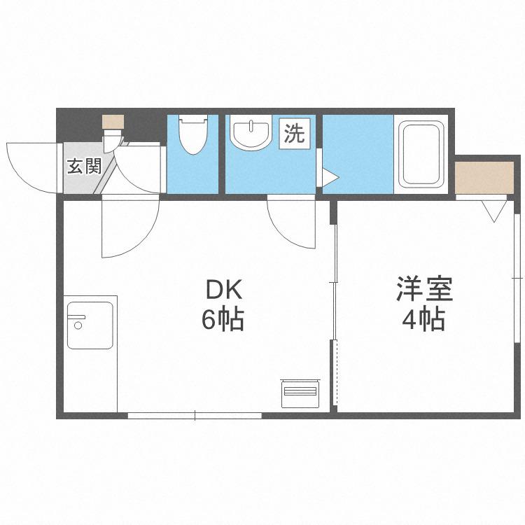 ヴィラ二十四軒(1DK/2階)の間取り写真