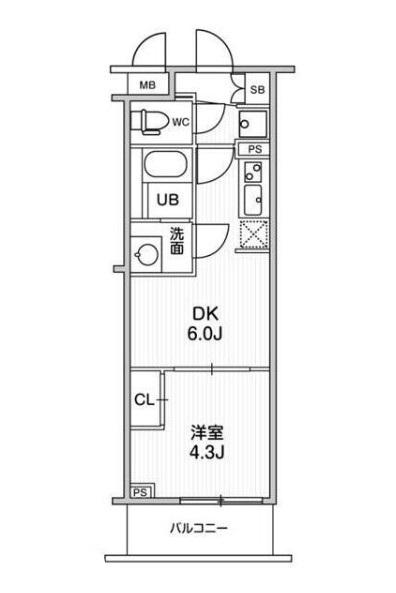 LIME RESIDENCE HIKIFUNE(1DK/2階)の間取り写真