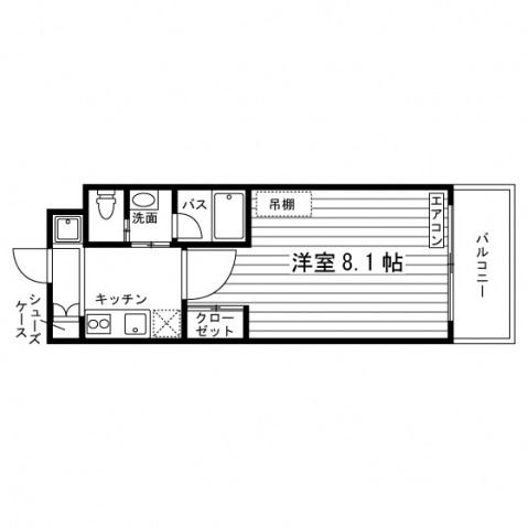 グレース1(ワンルーム/2階)の間取り写真