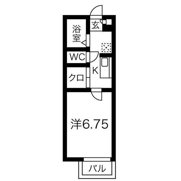エトワール(1K/1階)の間取り写真