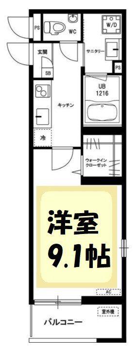 エトワールIII(1K/2階)の間取り写真