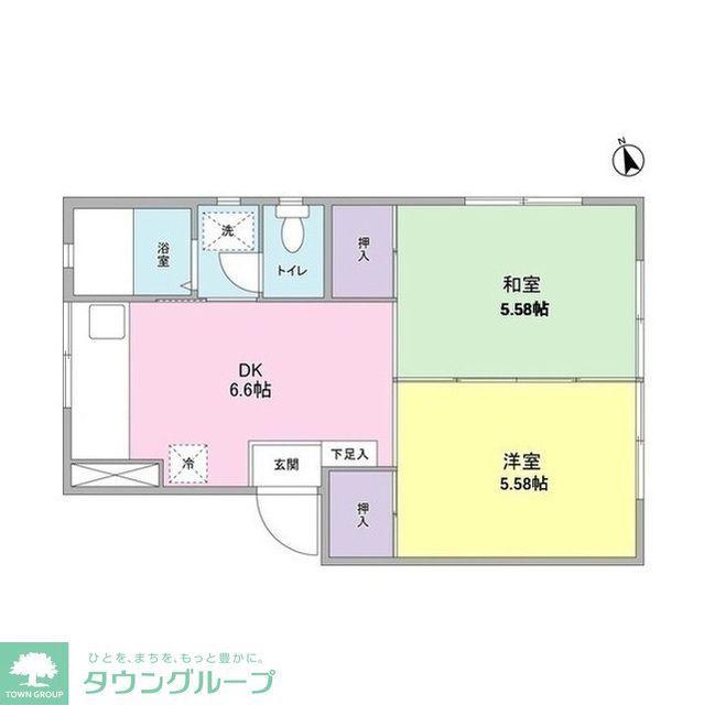 コウワマンション(2DK/1階)の間取り写真