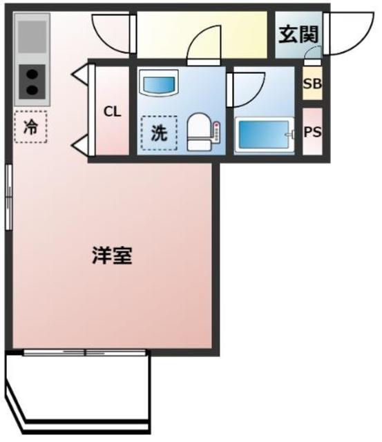ライフゾーン梶ヶ谷VI(ワンルーム/1階)の間取り写真