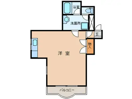 サンパティオ玉穂(ワンルーム/5階)の間取り写真